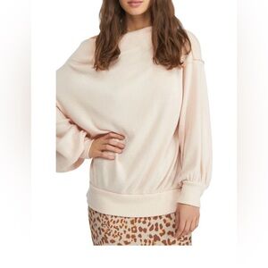 Free People Main Squeeze Hacci Sweater- PEACH, Size X-Small